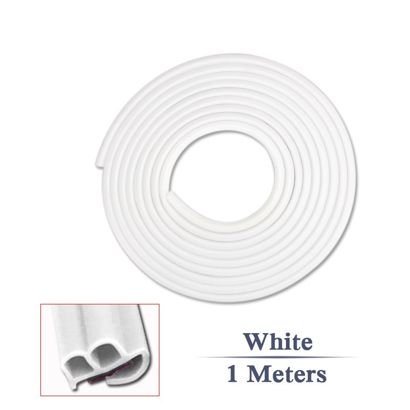 для авто 1/2/3Meters BJ Noise Insulation Car Door Weatherstrip Front Rear Windshield Edge Sealing Strips Sticker Car Accessories: White 1 meter