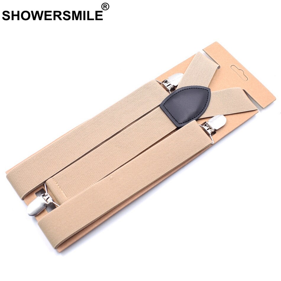 Showersmile brune seler brede mænd voksne bukser seler til bukser bordeaux bryllup business bukser bælte plus størrelse 120cm