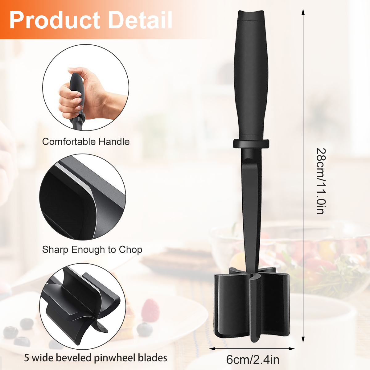 Multifunctional Meat Masher Heat Resistant Nylon Meat Chopper Tool Hamburger Chopper Potato Beef Separator Tool For Home Kitchen