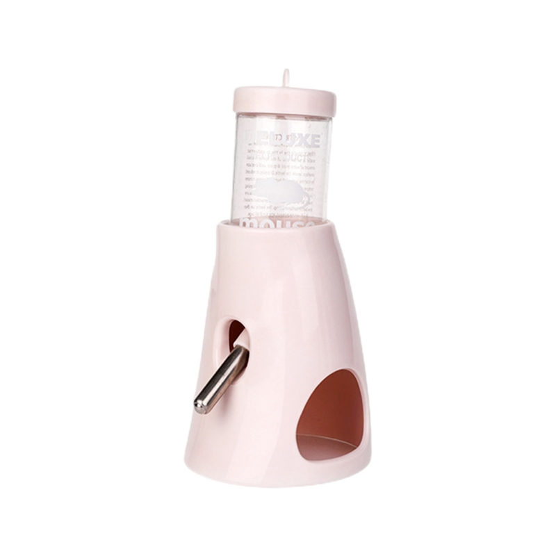 Kleine Ebene Kunststoff Wasser Flasche mit Ständer Halfter 2,7 unzen Kein Tropf Waterer für Hamster Guinea Schwein Kaninchen für Glas Panzer: scharlachrot
