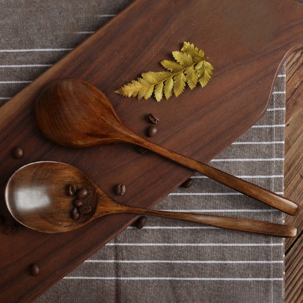1 Pc Multi-Use Wooden Cooking Utensils Japanese-Style Rice Scoop Natural Long Handle Wooden Spoon Portable Simple Tableware
