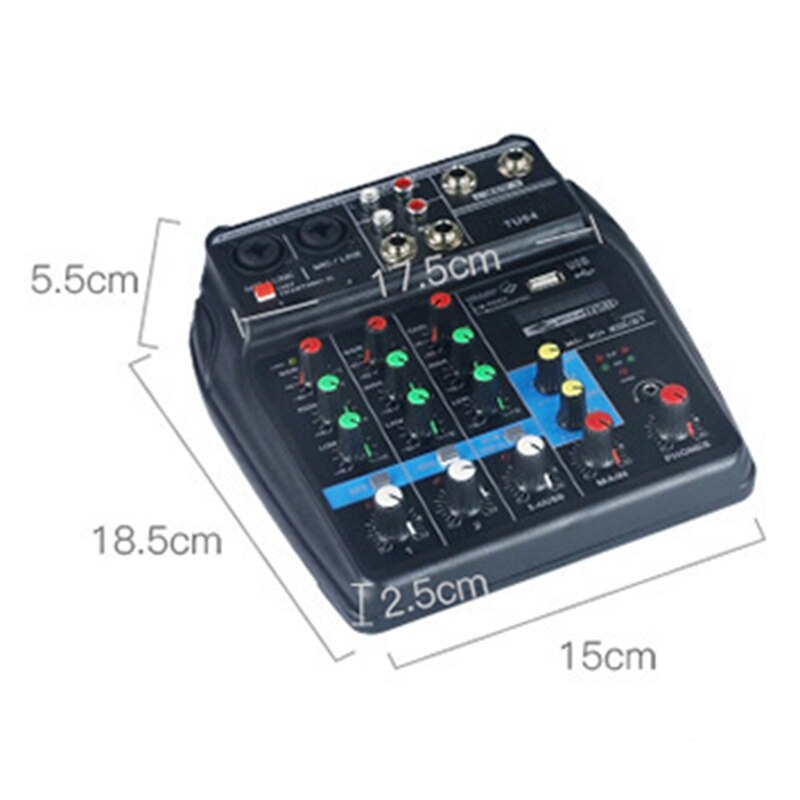 Opname Sound Mixing Console 48V Mixer Met Usb Digitale Mixer Sound Mixing Console Met Bluetooth Record 48V, us Plug