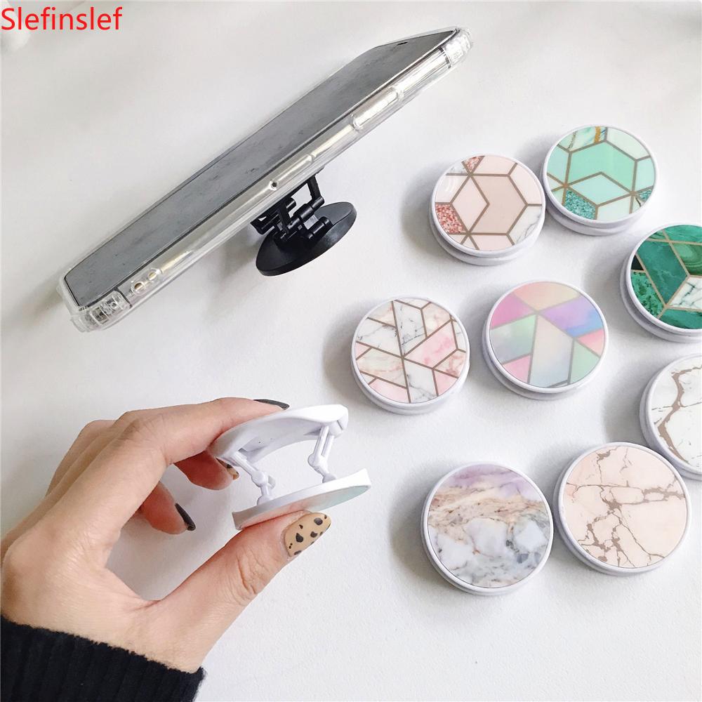 Glossy Popular Marble Expanding Phone Stand Grip Finger Rring Support Anti-Fall Round Foldable Mobile Phone Holder for iPhone 11