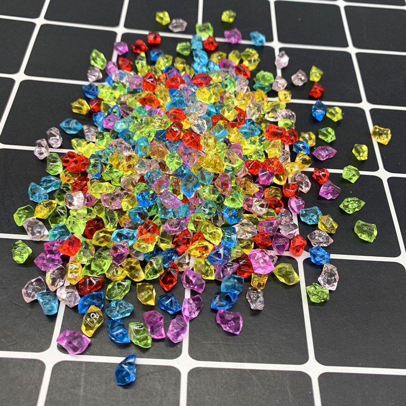 200 Uds. De piedras acrílicas coloridas para acuario, cubitos de hielo de cristal, decoración, relleno de jarrón, guijarros, accesorios para pecera, decoración de joyería DIY