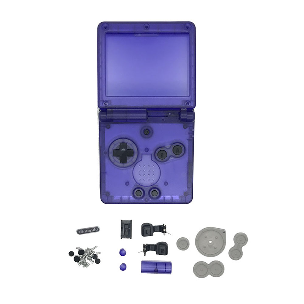 Clear Color Shell for GBA SP Shell For Gameboy Advance SP Console Shell Transparent Case With Buttons and Conductive pads: Clear Blue