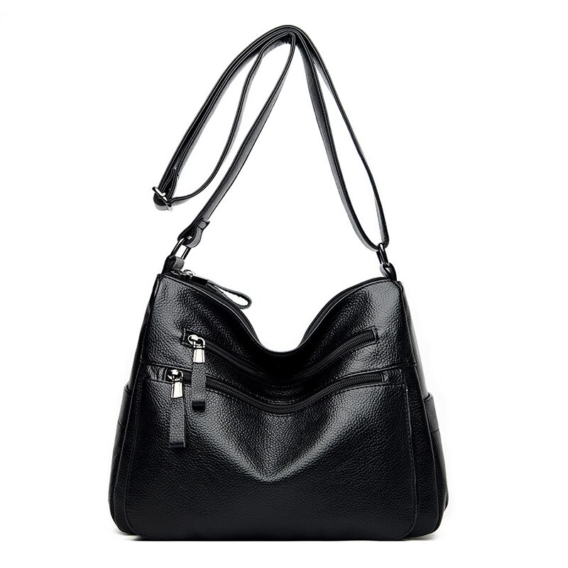 Multi-pocket crossbody tassen voor vrouwen sac a main femme leren luxe handtassen damestassen handtassen: Zwart