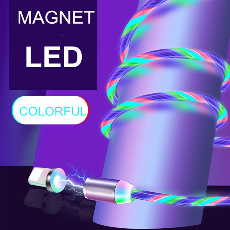 Câble USB Micro et LED de Type C, 1M, lumière aux couleurs vives, Charge rapide, pour iPhone 11, 12 Pro Max, 6S, 7, 8 Plus, X, XR, XS