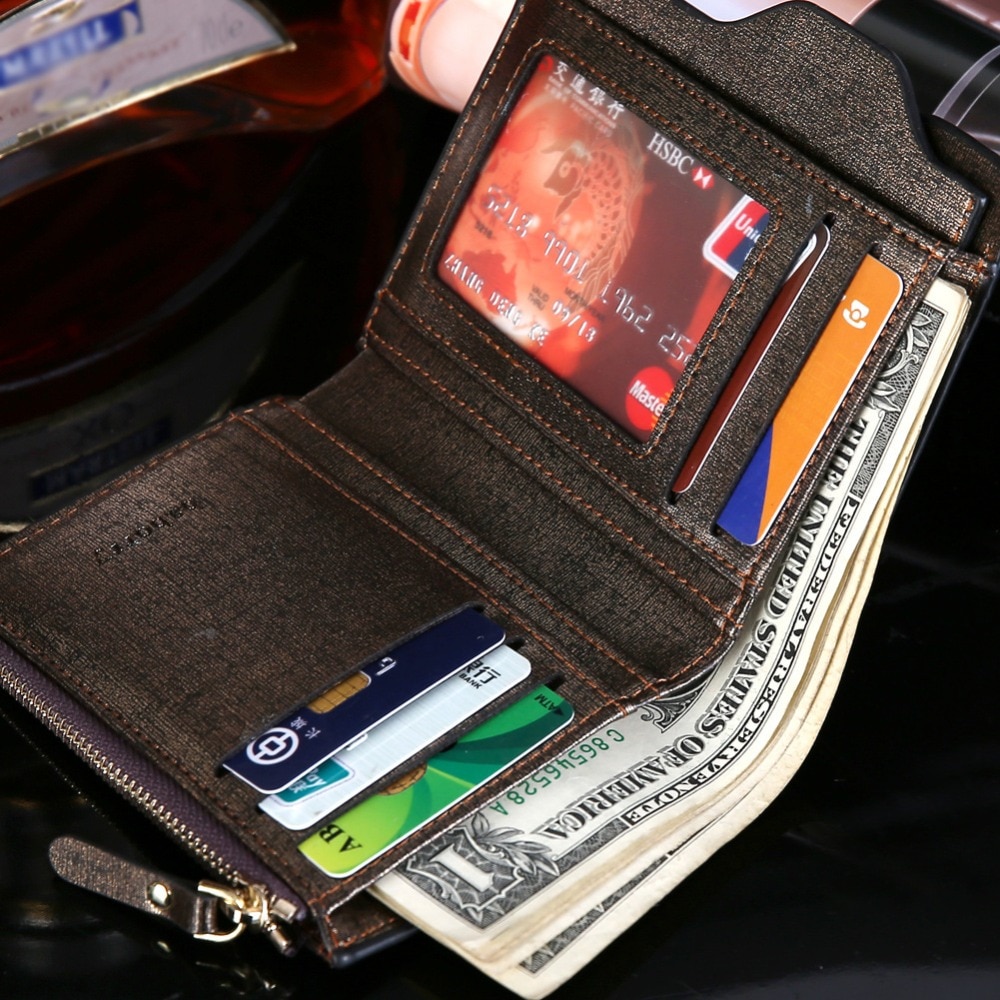 Wallets for Men with Coin Pocket Wallet ID Card Holder Purse Clutch with Zipper Men Wallet with Coin Bag