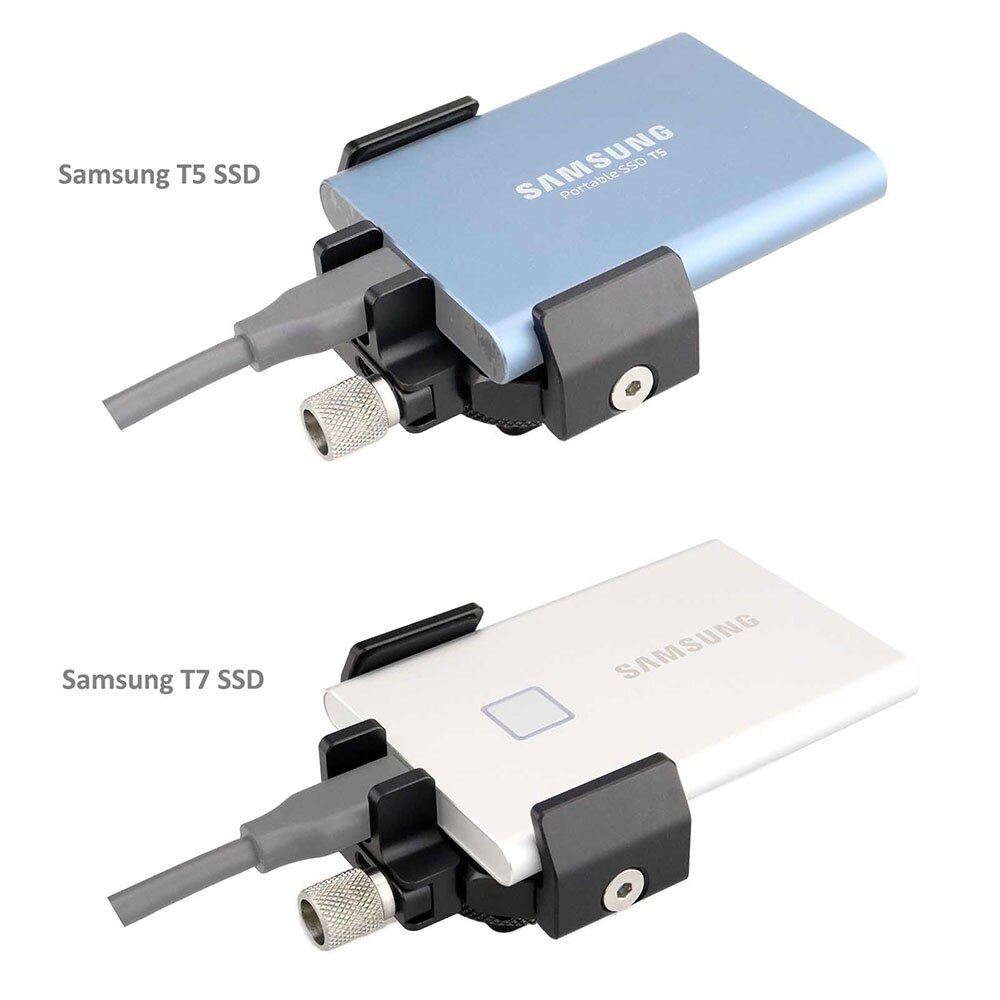 MAGICRIG Universal SSD Mount Holder with Cold Shoe for Samsung T5 &amp;T7 SSD for SanDisk SSD,for BMPCC 4K / 6K / 6K Pro Camera Cage