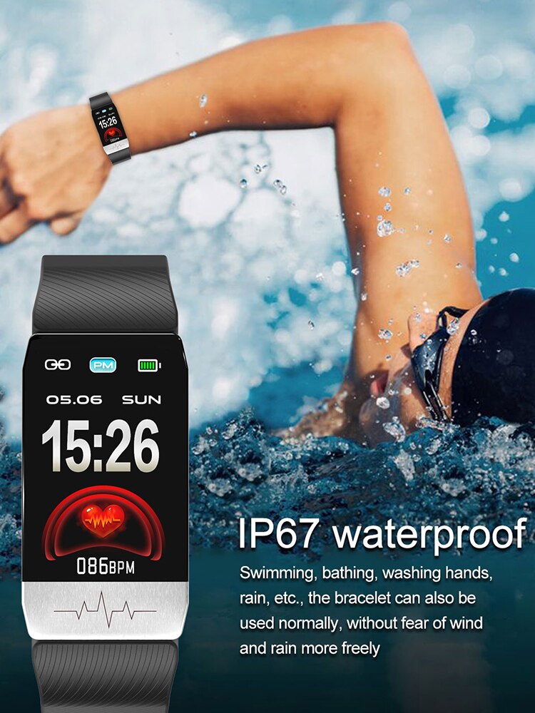 Smart Armband Lichaamstemperatuur Fitness Tracker Bloeddruk Waterdichte Sport Slimme Band Sport Mannen Vrouwen Band