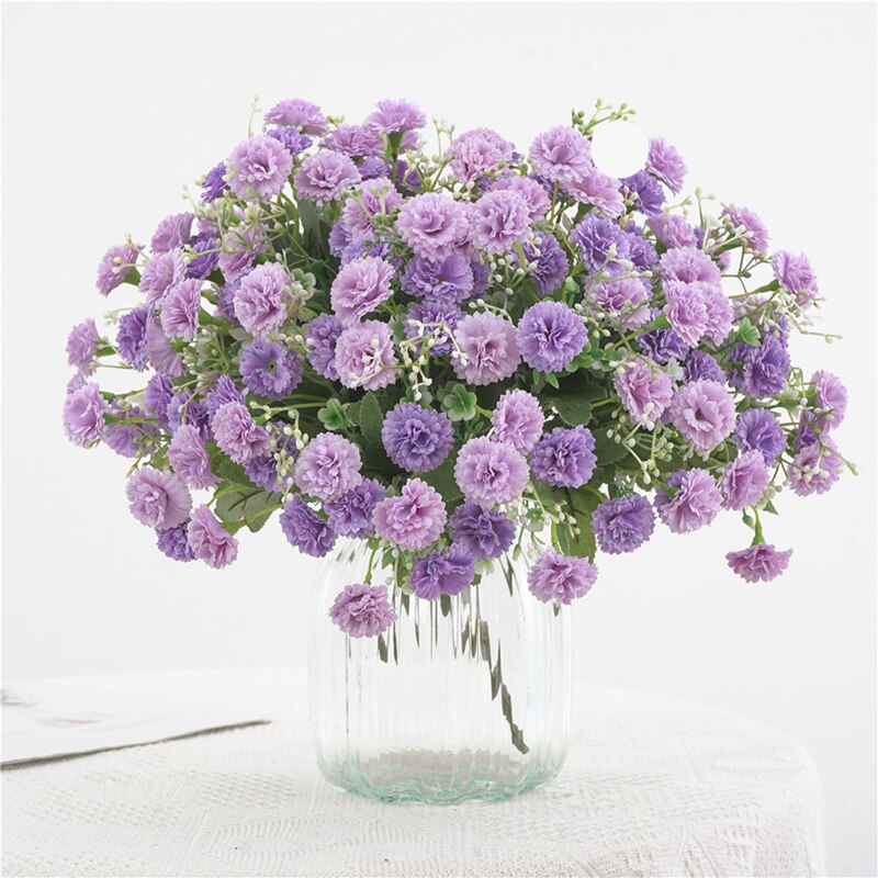 20 Hoofden Anjer Boeket Kunstbloemen Bruid Bruiloft Woondecoratie Nep Bloemen Faux