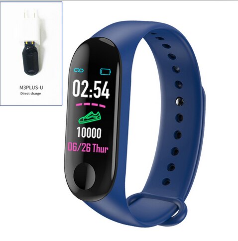 Neue M3 Plus Smart Band Fitness Tracker Uhr Sport Armband Herz Rate Blutdruck Smartband Monitor Gesundheit Armband Tracker: charge blue