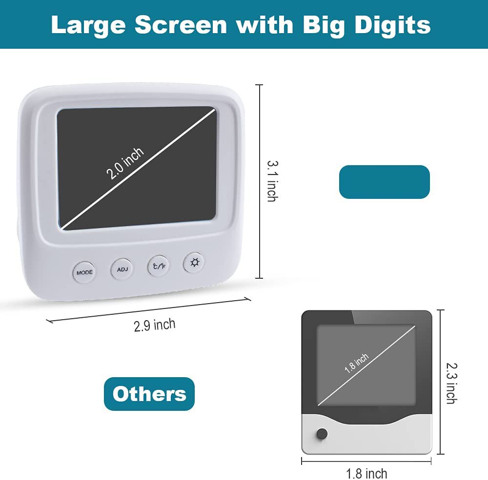 LCD Electronic Digital Temperature Humidity Meter Indoor Outdoor Thermometer Hygrometer Weather Station Clock