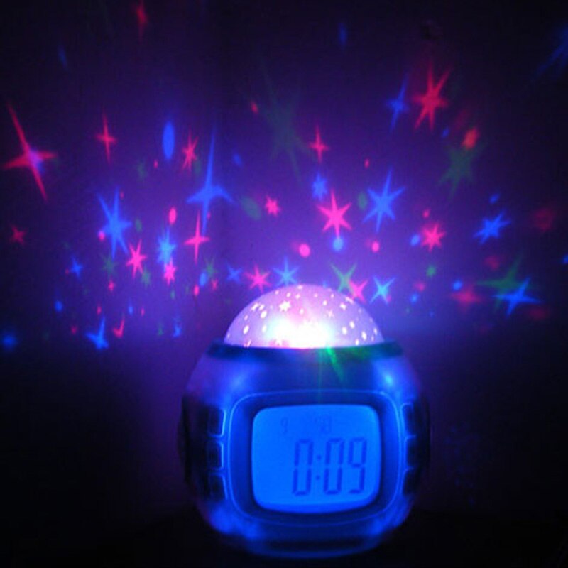 Muziek sterrenhemel projectie digitale led wekker kalender thermometer despertador voor kinderen