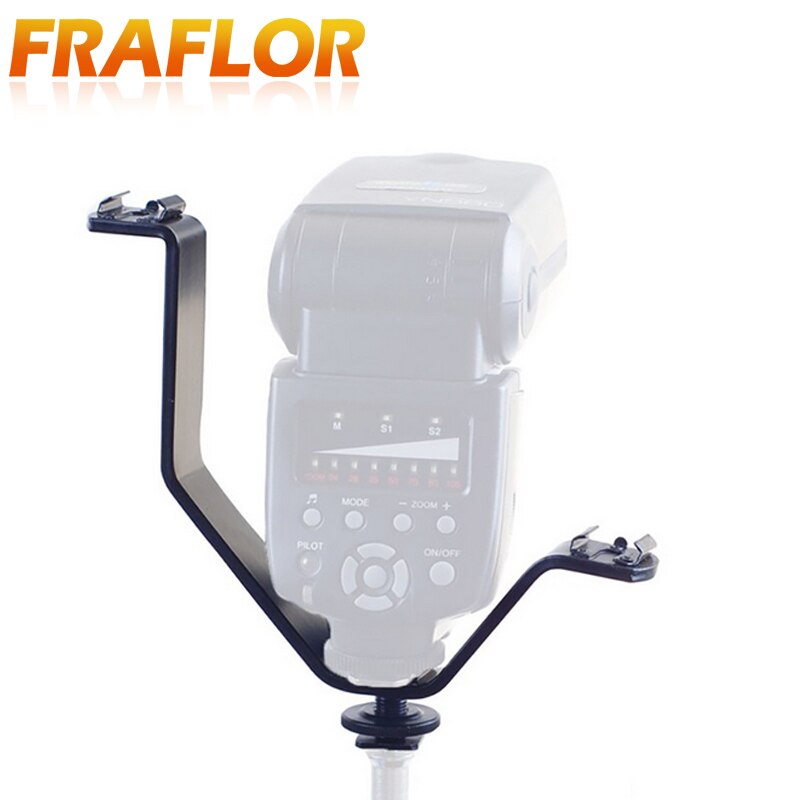 3 In 1 Universele Shoe Mount Bracket Camera V-Vorm Triple Voor Video Flash Lights Microfoons Monitoren camera 'S Camcorders