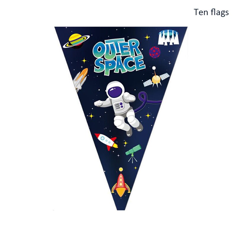 Outer Space Astronaut theme Party Tablecloth Happy Birthday Party Decor for Boys 1st Paper Tray Set Disposable Party Supplies: Blue