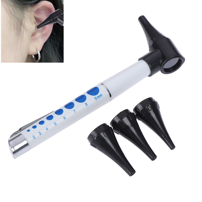 Oor Schoner Diagnostic Earpicks Zaklamp/Vergrootglas Len / 4 Glimp Led Lamp Otoscoop Pen Licht Gezondheid Ear Care tool