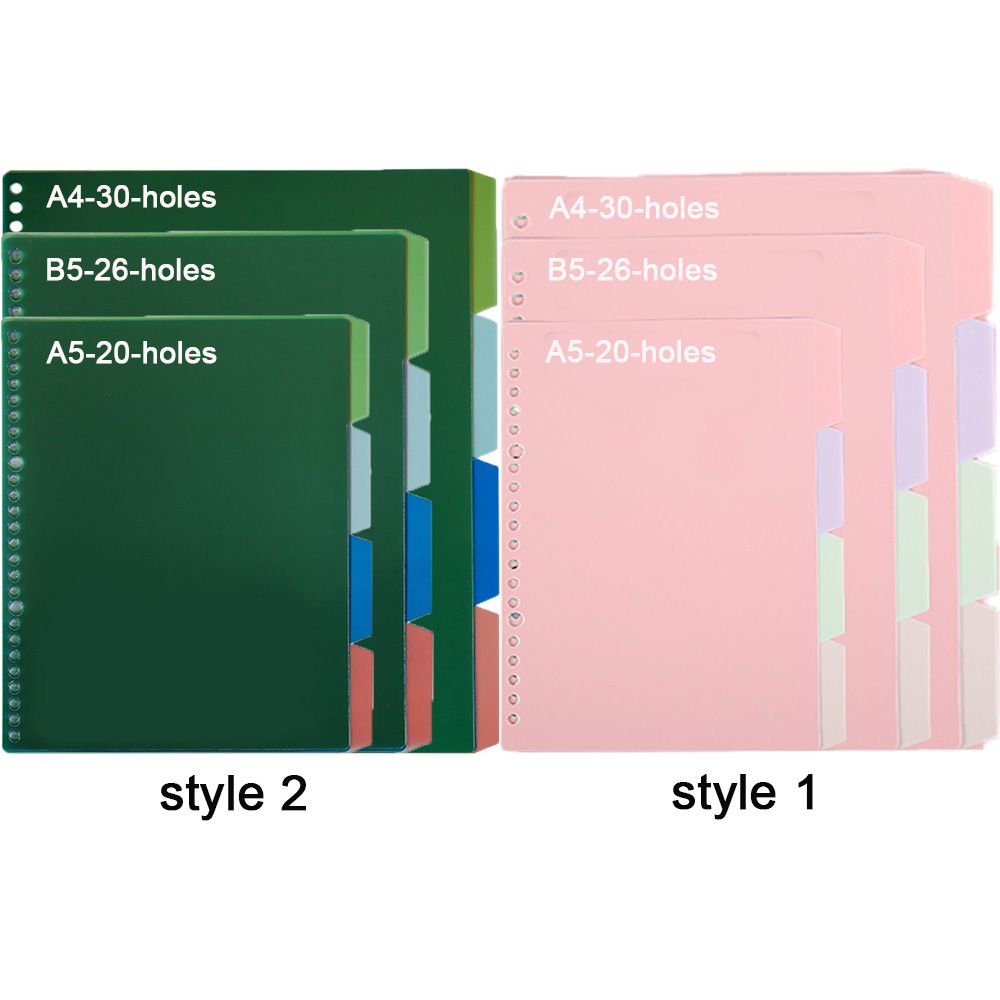 4Pcs/set Plastic Binder Index Dividers Index Page for Loose-leaf Notebook Scrapbook Stationery Bookmark School Office Supplies