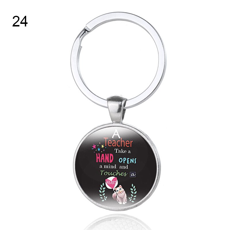 Voor lerarendag, onderwijsassistent, glazen hanger, sleutelhanger, sleutelhanger, waardering voor leraren, op voorraad: 24