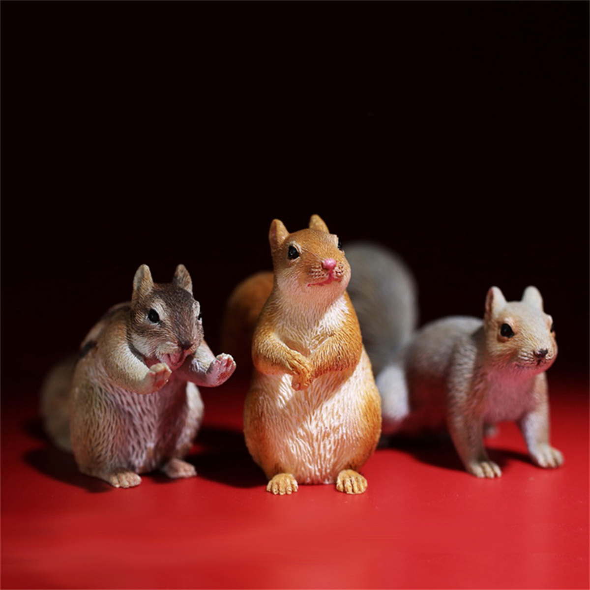 Mr.Z Studio 1:6 3Pcs Squirrel Pet Figure Sciuridae Animal Collector Model Toy Kid Resin Ornaments Healing Small Jewelry