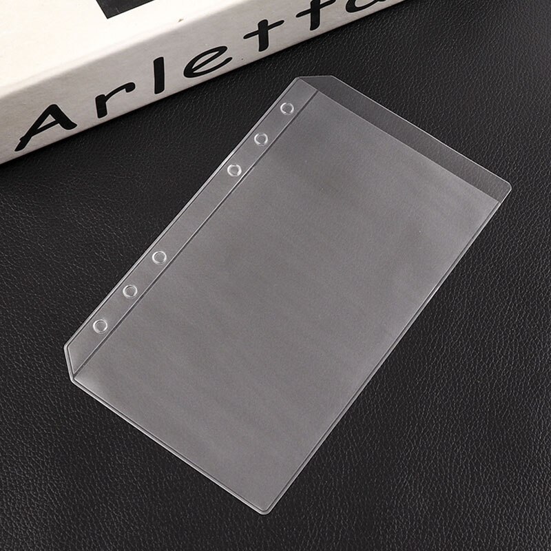10pcs A6 PVC Binder Folder 6Holes Loose Leaf PVC Zip Bag Notebook Planner Collection Pouch Bag Self-Styled Zipper Waterproof Bag