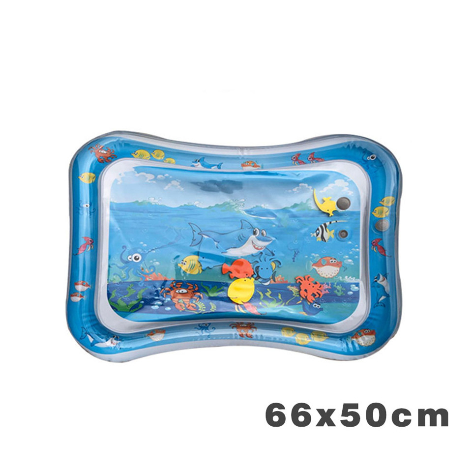 Baby Water Playing Mat Inflatable Aquarium Tummy Time Toy Water Cushion Infants Toddlers Water Fill Prostrate Water Mat Pad: B