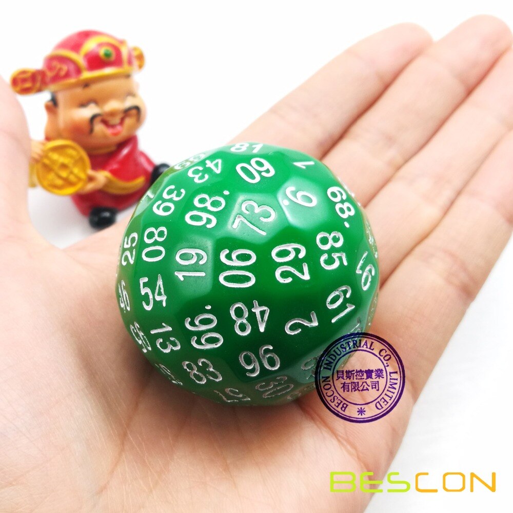 Dado poliédrico Bescon, dado de 100 lados, dado D100, Cubo de 100 lados, dados de juego D100, Cubo de 100 lados de Color verde