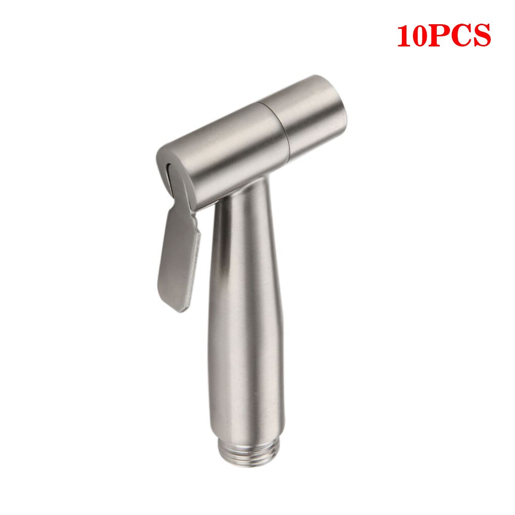 10 Stuks Roestvrij Staal Badkamer Sproeier Toilet Hittebestendig Hand Gehouden Shattaf Hoge Druk Bidet Nozzle: Default Title