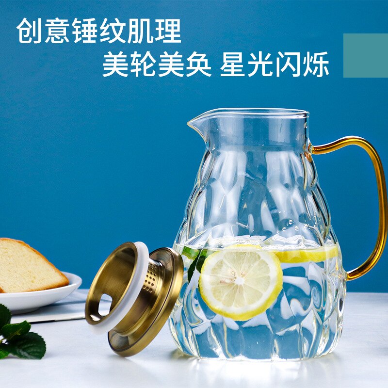 Nordic cold water kettle explosion proof high temperature resistant large capacity glass pot household juice pot