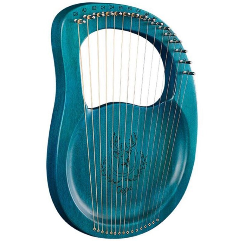 Cega Lyre Harp,16 Strings Harp Mahogany Lyre Harp,Portable Stable Sound Harp for Instrument Lovers Beginners: Default Title