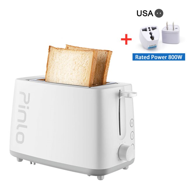 Youpin Pinlo Toaster 500W Electric Automatic Fast Heating Bread Machine Mini Multifunction Toaster Bread Maker: Add US Adapter