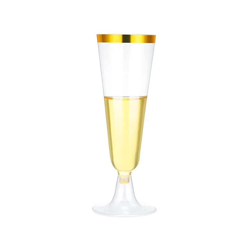 25/50/100 Stück 150 ml Einwegbecher, durchsichtiger Kunststoff, Champagnerflözehn, Barbecher, Toastgläser für Hochzeiten, Partys, Cocktailbecher: Braun / 25 stücke