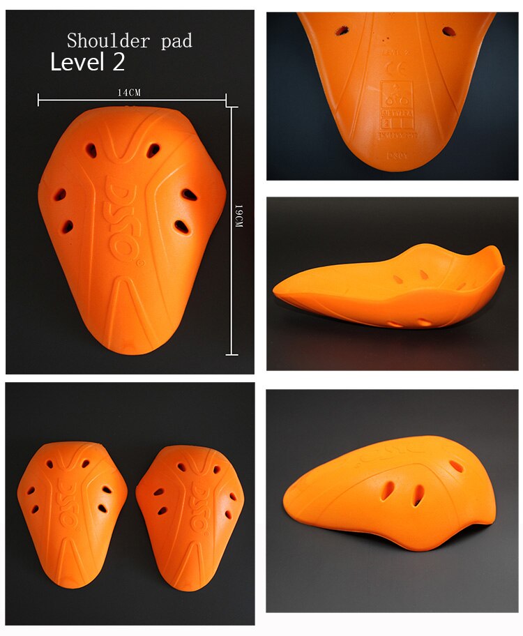 DSO giacca protettiva per la schiena da corsa per motociclista pantaloni inserto protezione anti-impatto equipaggiamento protettivo protezione per attrezzatura da motocross: 2 pezzi spalla pad