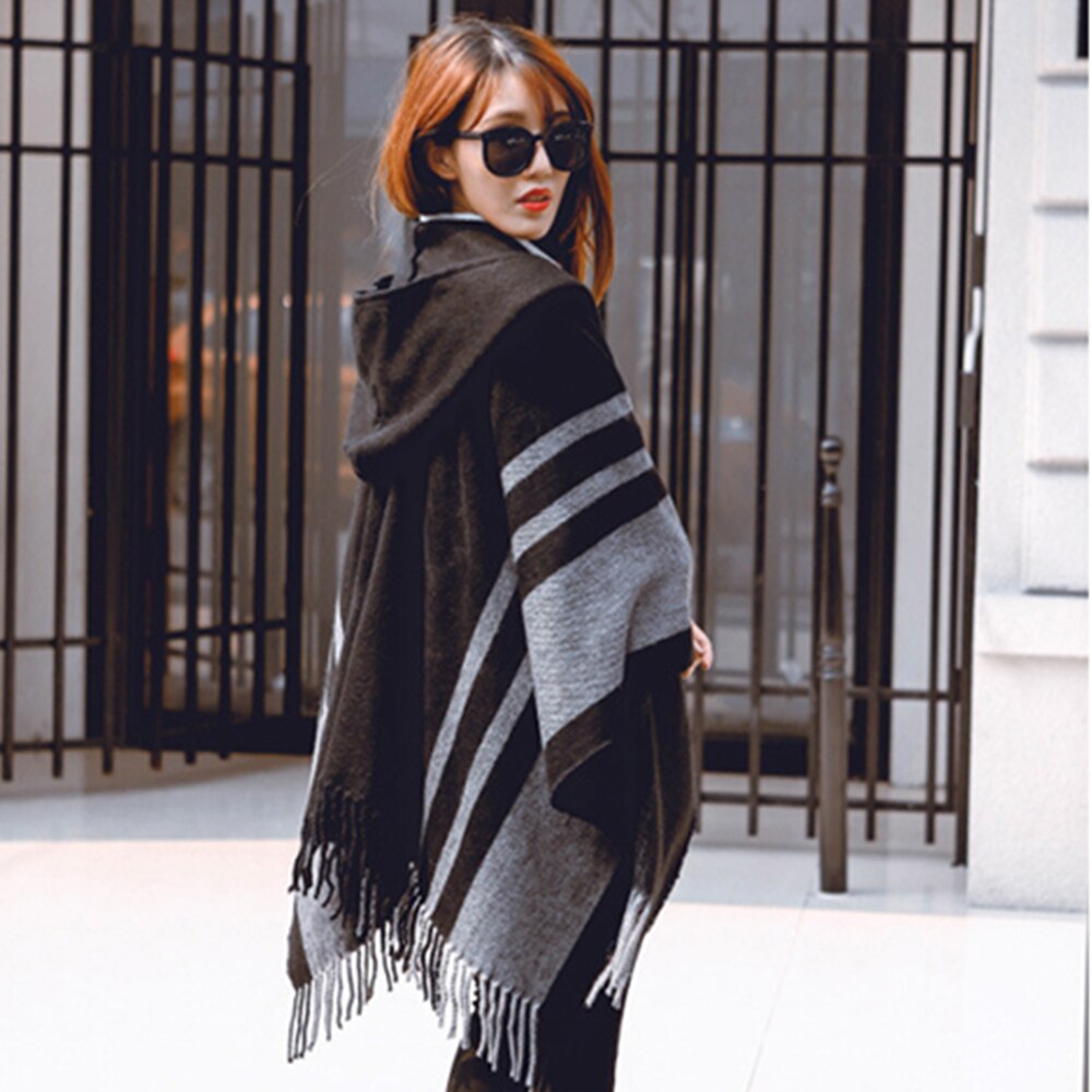 style européen américain femmes chandail chapeaux printemps écharpes femme à capuche cachemire écharpe cape châle mince twill écharpe