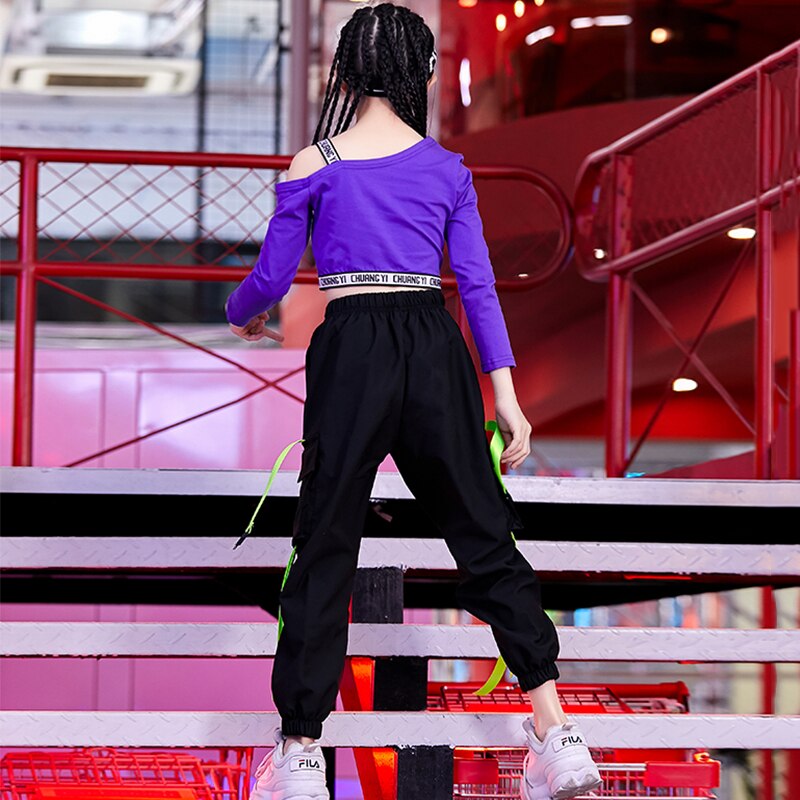 Hiphop kostuums kinderen streetdance kleding meisjes jazz moderne dans rave outfit podiumoptredens dnv 12371