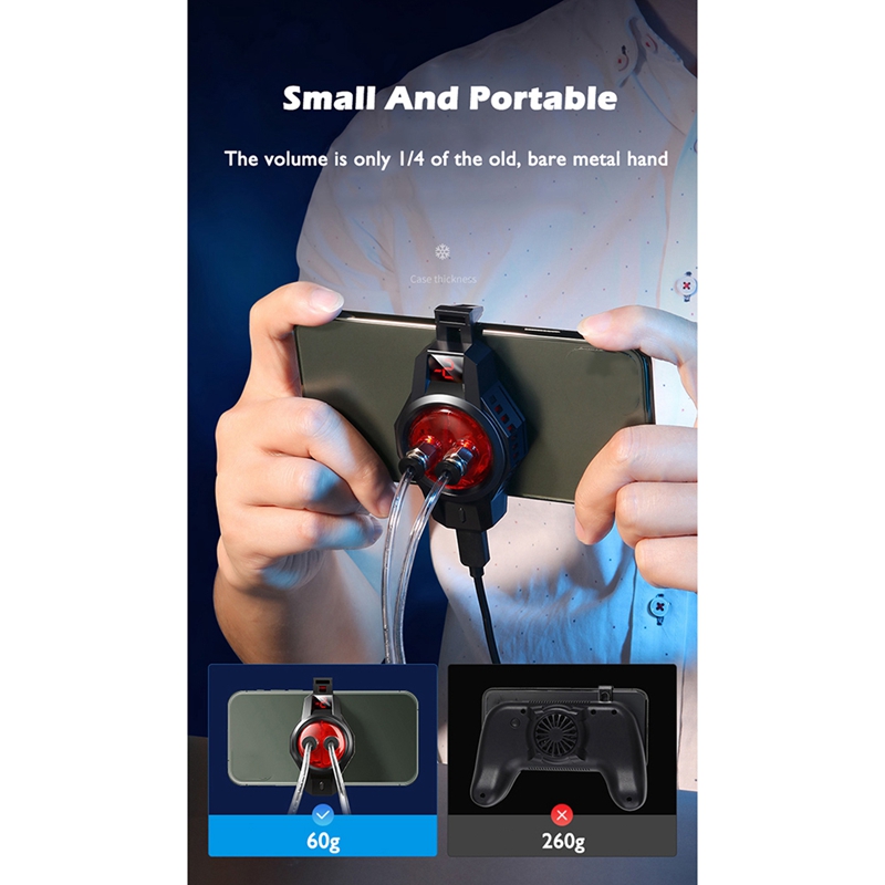 Wasserkühlung für mobiltelefone mit radiator, temperaturanzeige, lüfterhalterung und halterung für android-/iphone-smartphones