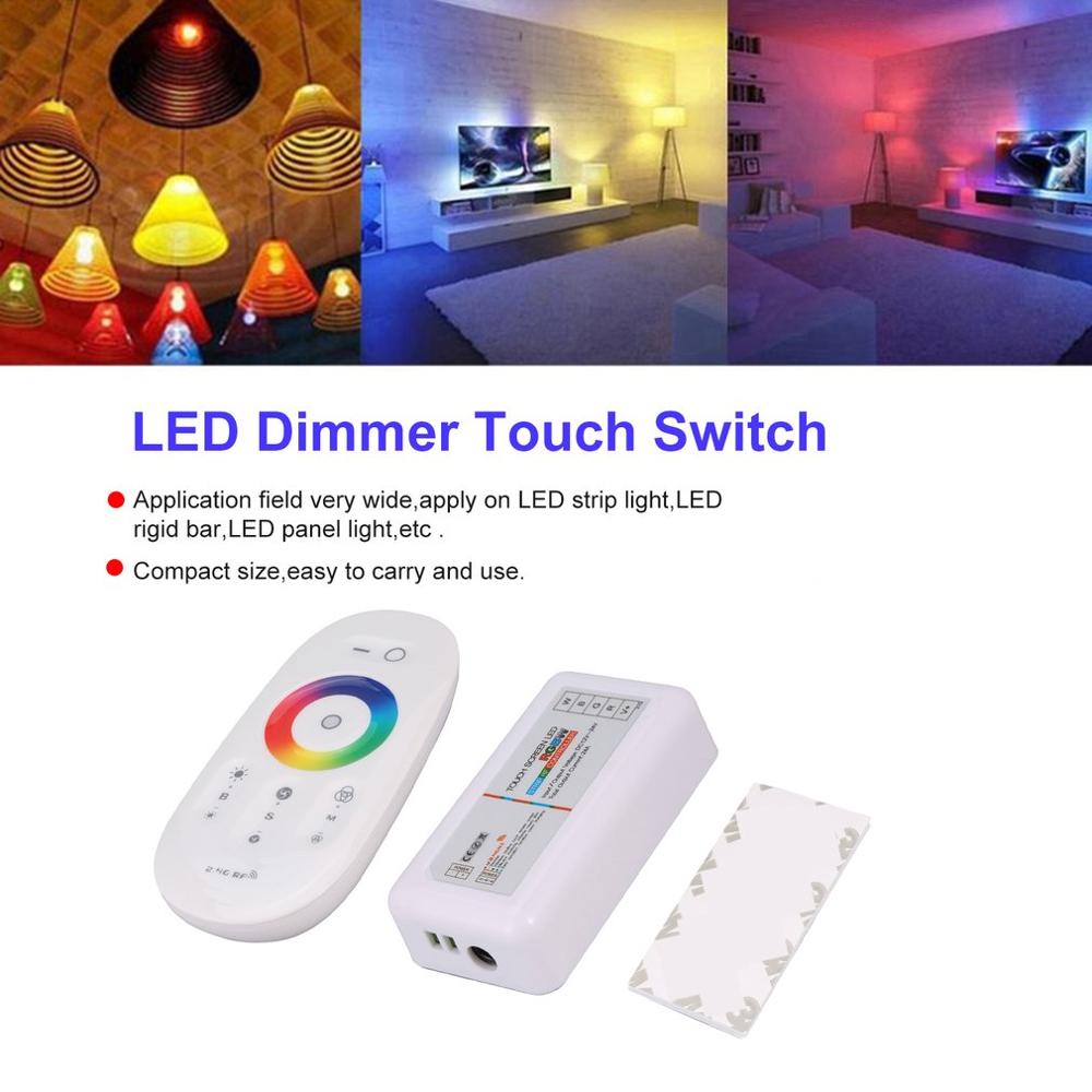 2.4G RGBW Touch Controller LED Strip Wireless RF Remote Control With Remote Wall Holder for LED Strip Light