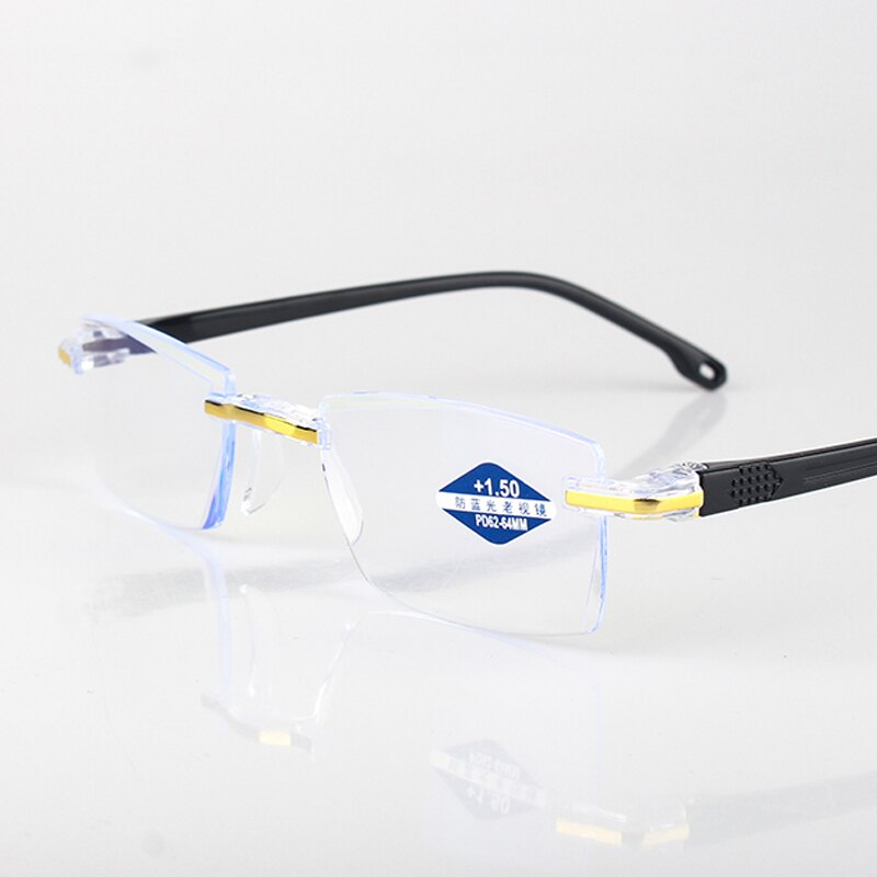 Gafas de lectura sin montura gafas de protección contra luz azul los hombres y las mujeres cuadrado sin marco lentes Retro claros miopía gafas de lectura para las mujeres