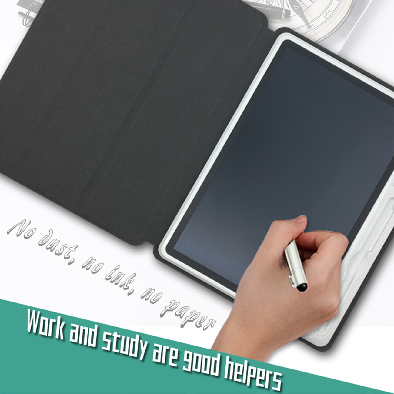 10.1 Inch LCD Writing Tablet Portable Digital Electronic Handwriting Pads Removable Tablet Business Drawing Leather Board