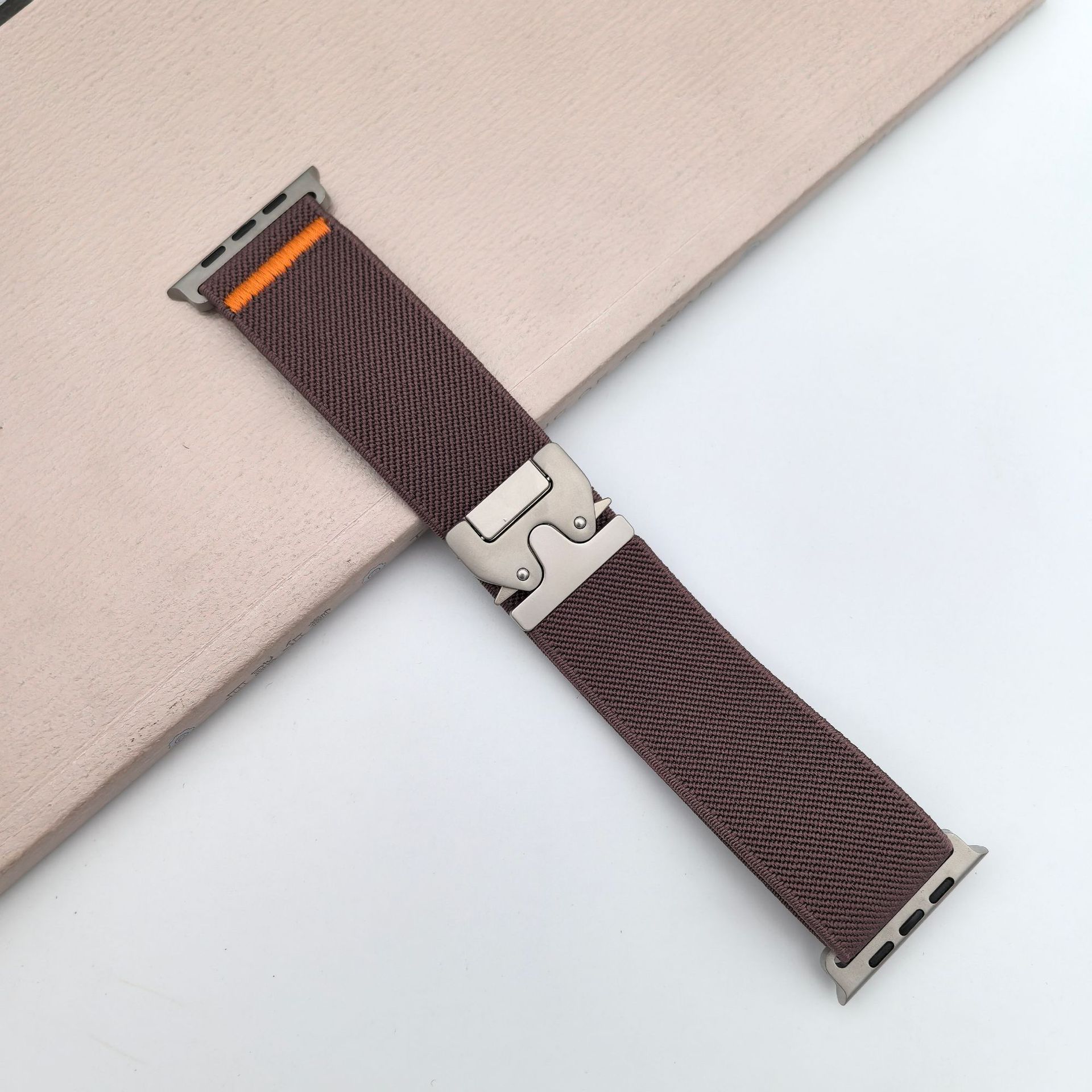 Nylon Strap for Apple Watch Ultra 2 Band 49mm 10 9 8 7 45mm 41mm 44mm 46mm 42mm Braided Elastic Bracelet for IWatch Series 6 SE: L / Beige