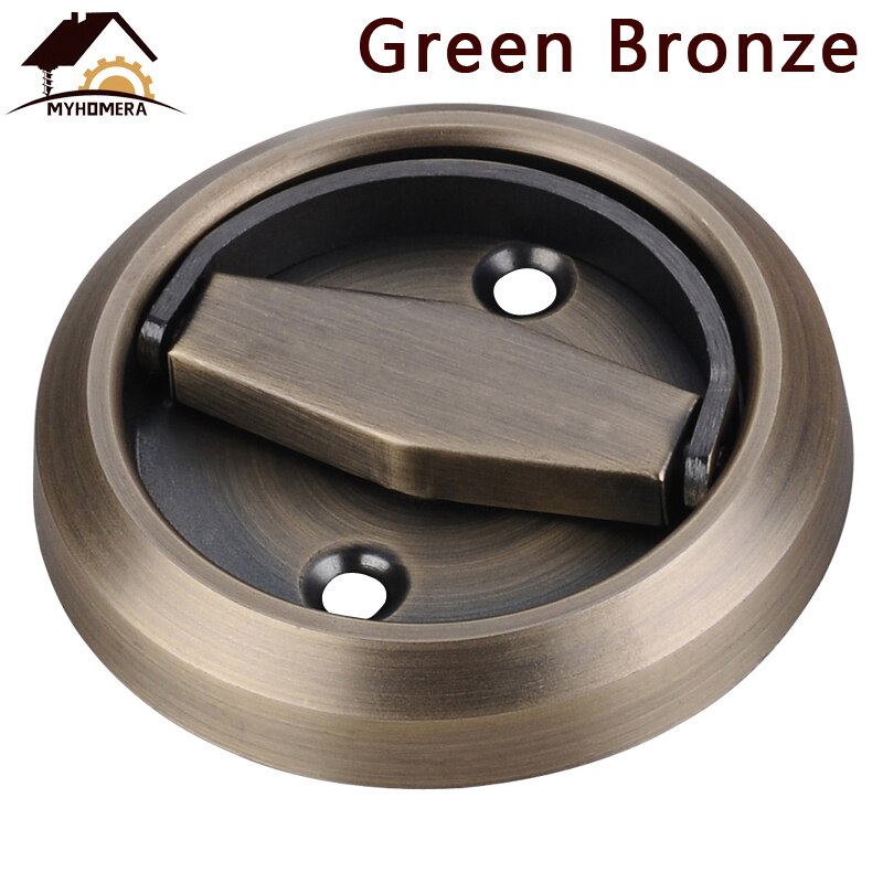 Myhomera Hidden Door Handles Stainless Steel 304 Recessed Invisible Handle Cabinet Pulls Fire Proof Door Disk Room Round Ring: Green Bronze