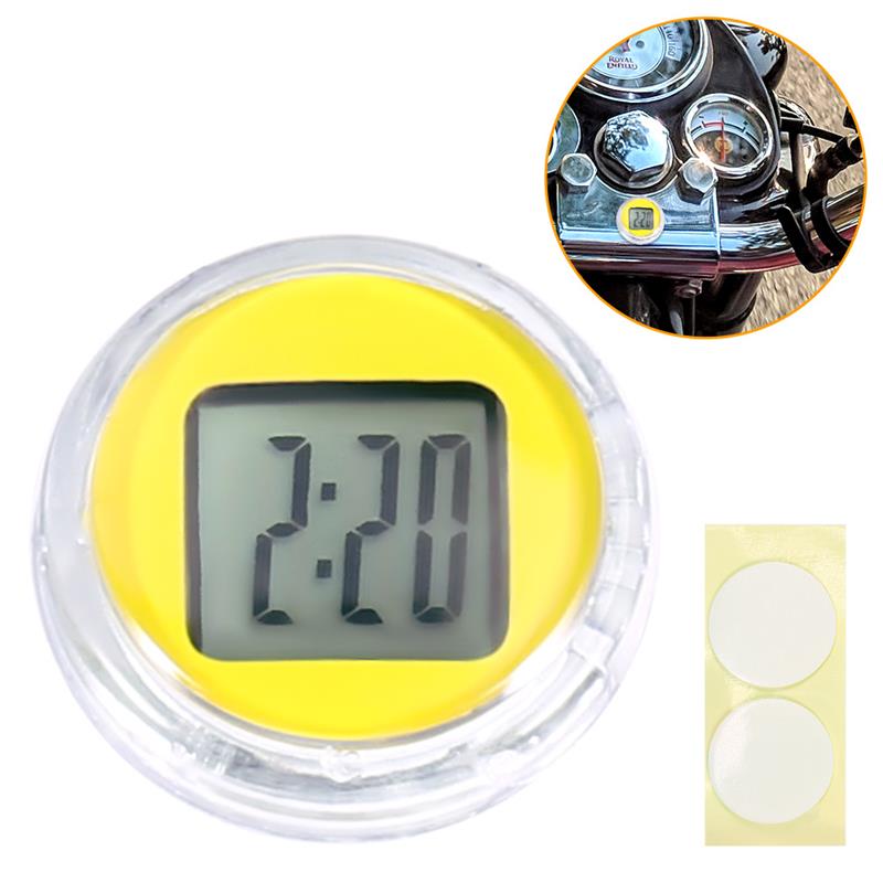Reloj con forma de motocicleta, Mini reloj Digital de precisión, resistente al agua, compacto, con cronómetro: yellow
