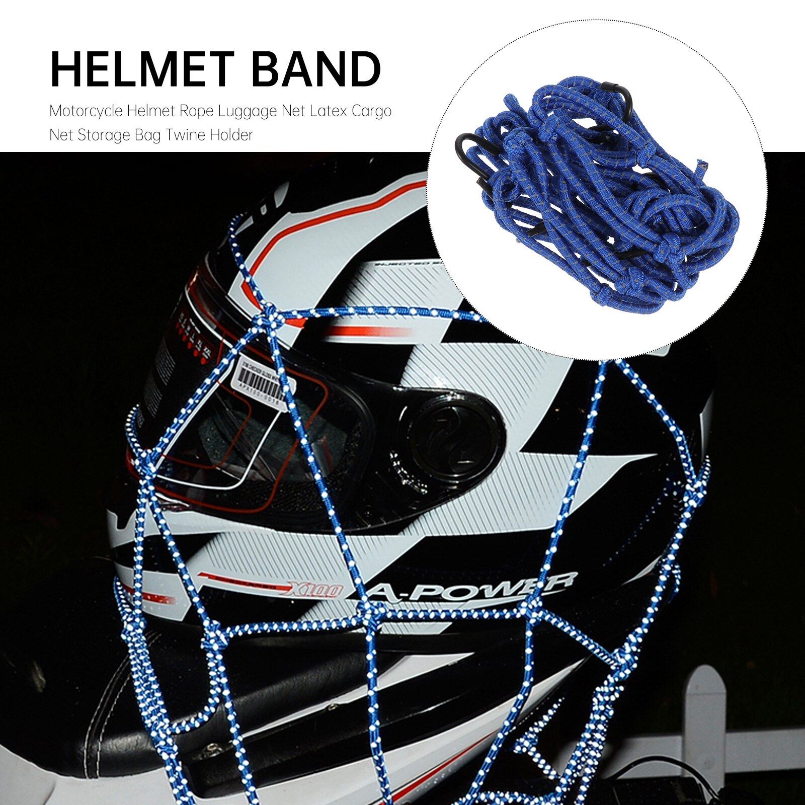 Motorcycle Helmet Mesh Net Cargo Net Luggage Strap Helmet Cargo Luggage Net