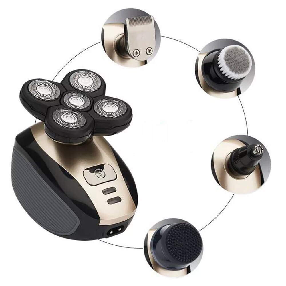 5 en 1 rasoir électrique Rechargeable cinq têtes flottantes rasoirs tondeuse à cheveux nez oreille tondeuse à cheveux hommes brosse de nettoyage du visage