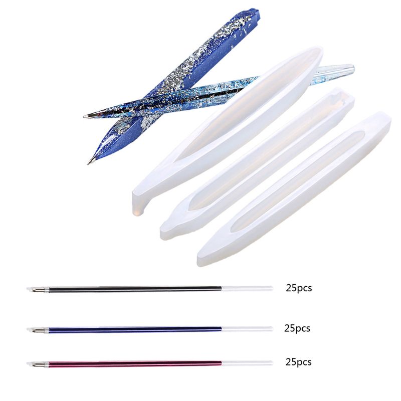 Ballpoint Pen UV Epoxy Resin Casting Mold Penholder Silicone Mold DIY Art Craft: C