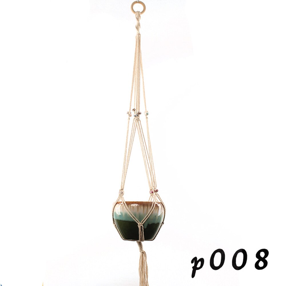 Macrame Katoen Handgemaakte Touw Opknoping Netto Opknoping Mand Vaas Bloem Plant Haak Sling Haak Land Yard Tuin Wanddecoratie