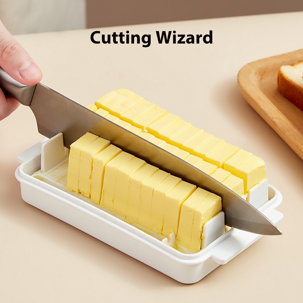 Beurrier en plastique avec couvercle, garde-beurre, récipient de stockage, coupe-tranche, idéal pour le rangement de la cuisine