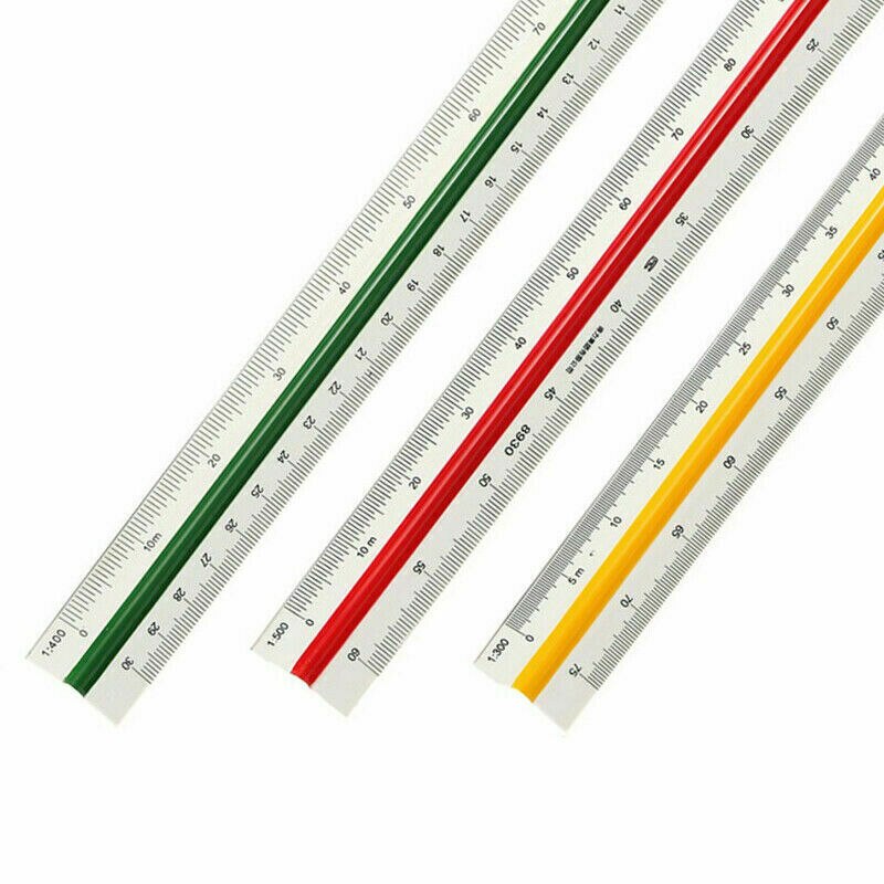 1pcs Plastic Triangular Scale Ruler 3 Sides for Architecture Drafting Architect Engineers Technical Measuring Tools