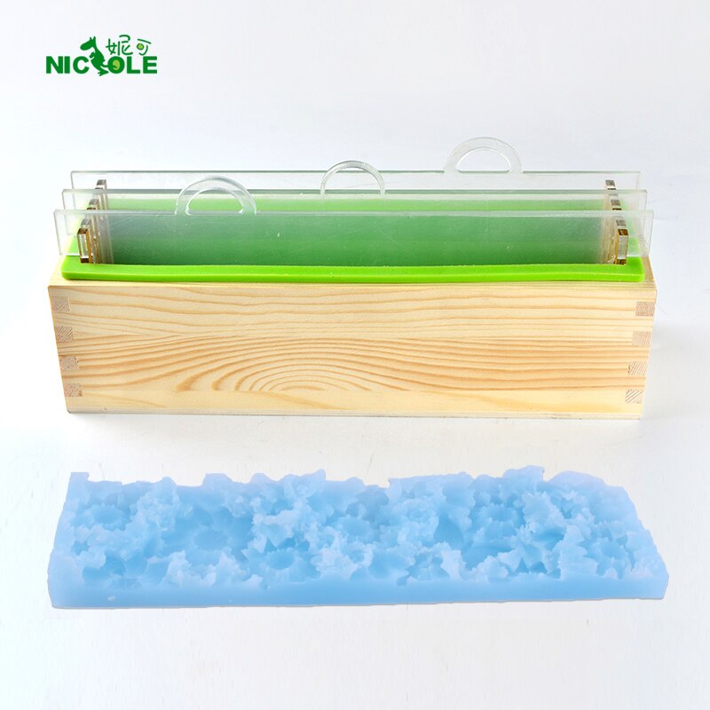 Nicole Siliconen Mal Set Handgemaakte Maken Brood Zeep Mould Met Transparante Verticale Acryl Duig & Bloem Mat