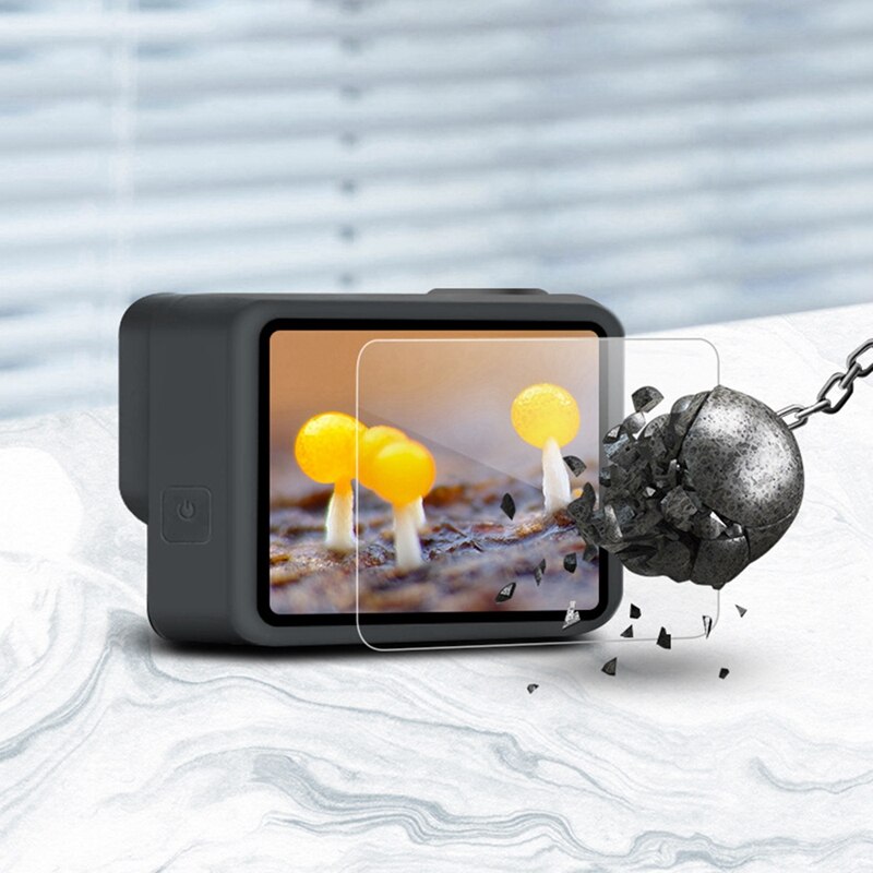 For gopro tilbehørssett for gopro hero 8 vanntett hus/oppbevaringsboks/silikonetui/herdet film/filtersett actionkamera